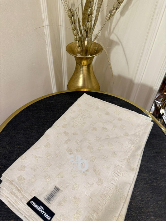 Karl Lagerfeld Ivory Shimmer Women`s Scarf