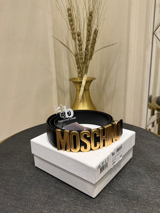 Moschino Black Logo Soft Leather Belt
