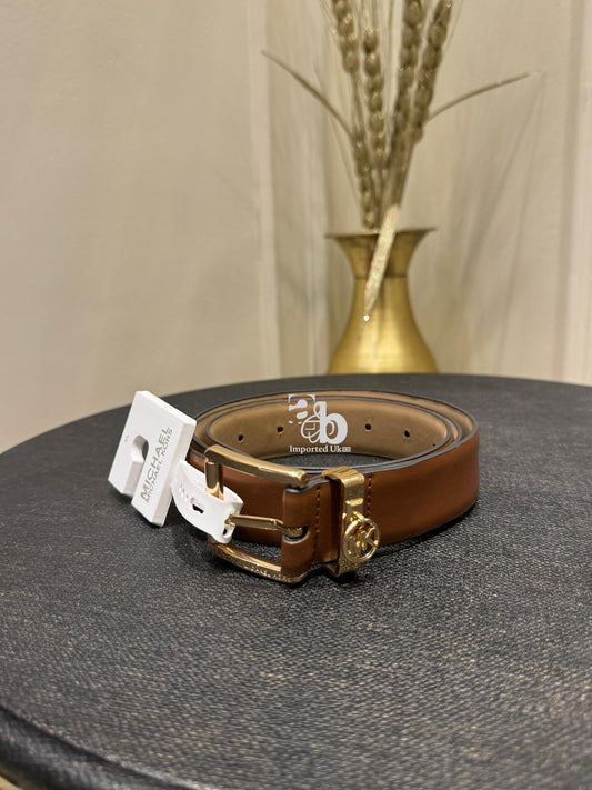 Michael Kors Brown Golden Buckle Belt