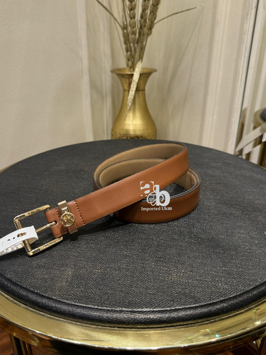 Michael Kors Brown Golden Buckle Belt