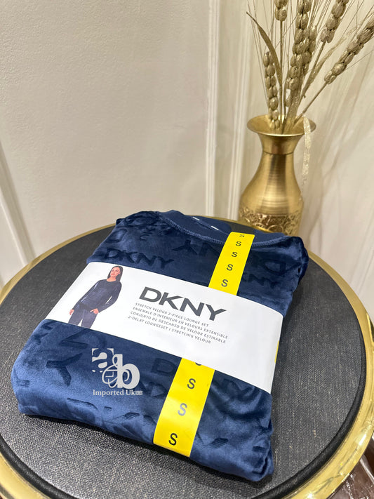 DKNY Full Sleeves Night Suit In Blue Colour