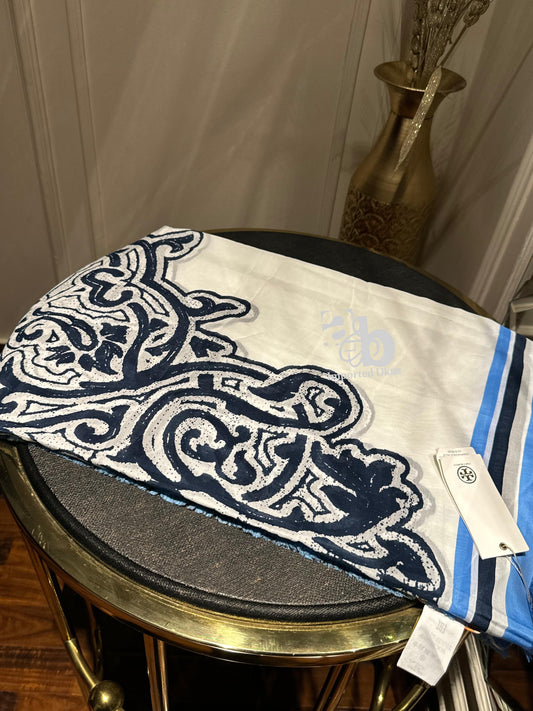 Tory Burch Printed Logo Oversized Square Scarf