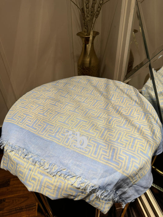 Tory Burch T- Logo Blue Scarf