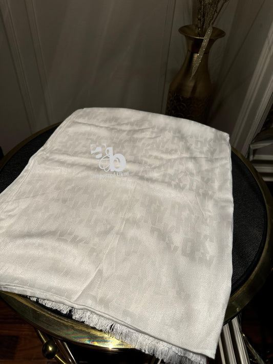 DKNY White Signature Scarf