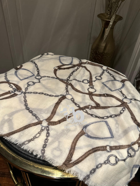 Ralph Lauren Printed Cream Scarf