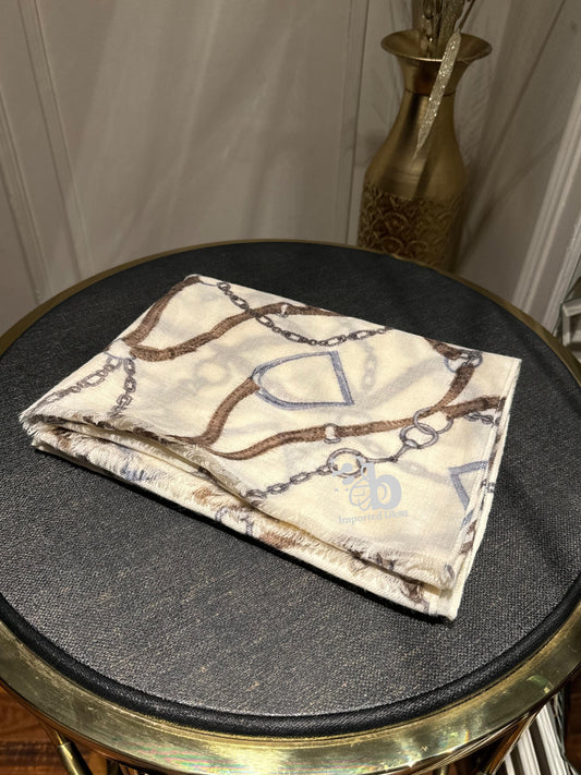 Ralph Lauren Printed Cream Scarf