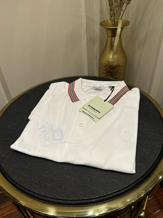 Burberry Men's Pierson Polo Shirt in White Burberry