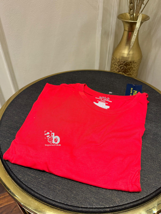 Polo Ralph Lauren Men’s Coral Red Solid Crew-Neck T Shirt