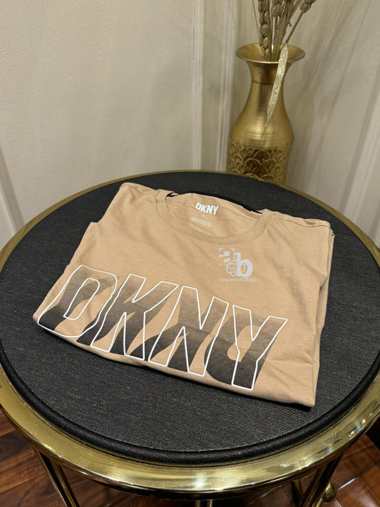DKNY Beige Half Sleeve T Shirt For Men