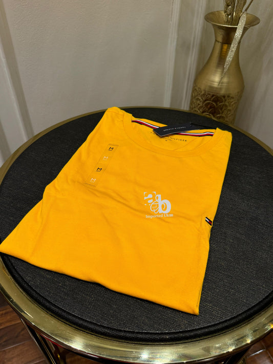 Tommy Hilfiger Logo Lifestyle T Shirt Yolk Yellow