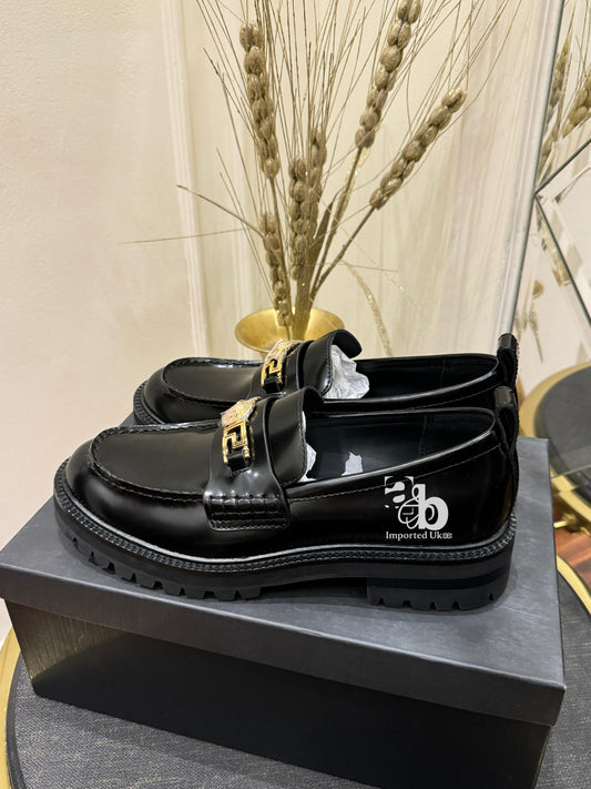 Versace Black Leather Shoes For Men
