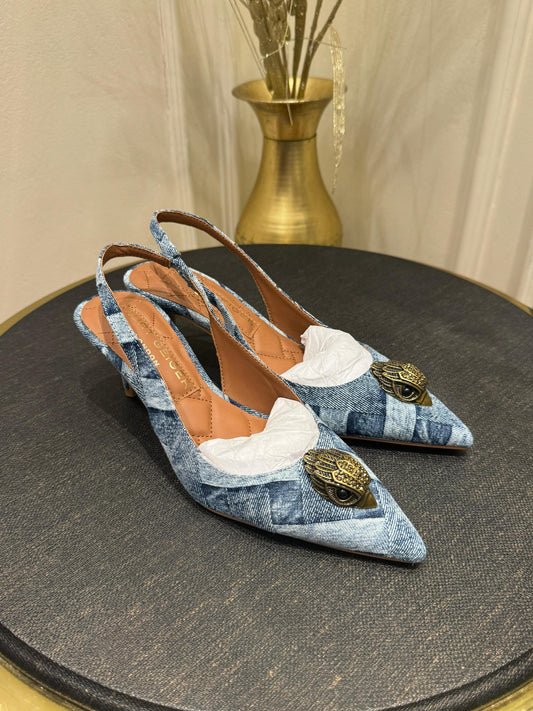 Kurt Geiger London Belgravia Denim Sling Back Heels
