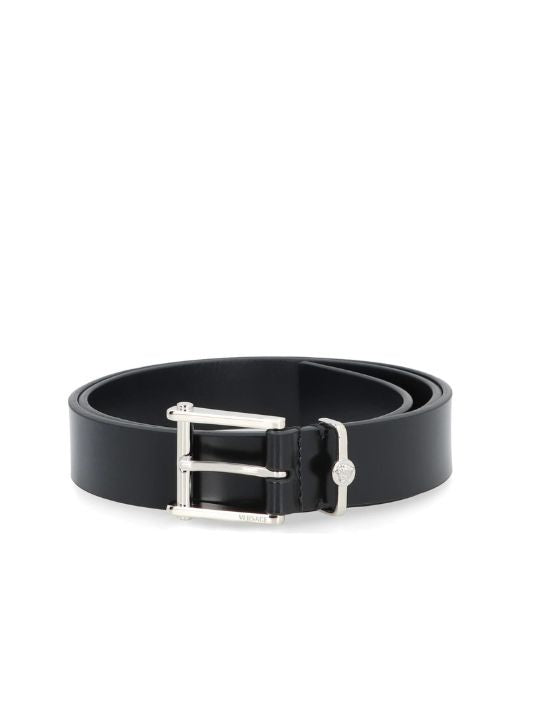 Versace Men's Black Leather Belt